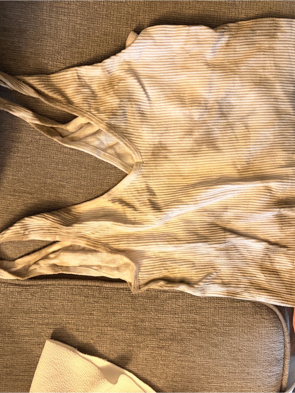 rue21 Cream Ribbed Tank Top